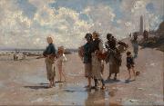 Henry Sargent The Oyster Gatherers of Cancale (mk18) oil painting on canvas